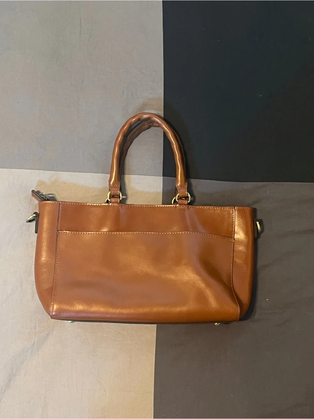 Patricia Nash Aileen Brown Leather Satchel with Top Handles